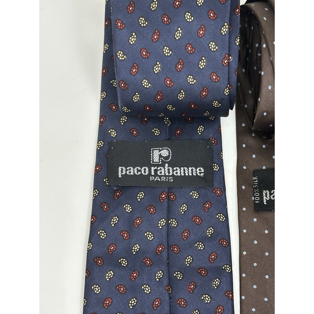 Paco Rabanne, Men's Neckties,‎ Lot Of 3, Multicolor/Pattern - Picture 3 of 6